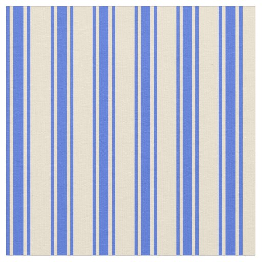 Beige and Royal Blue Colored Pattern Fabric