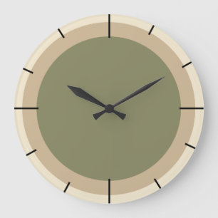 Beige and sage green large clock