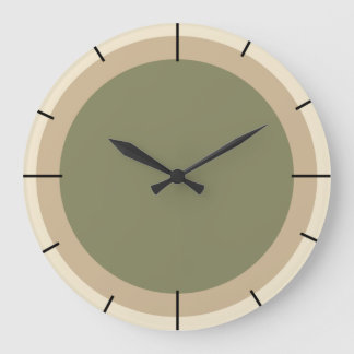 Beige and sage green large clock