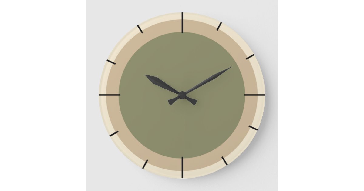 Sage Green Gradient Aura Round Clock | Zazzle