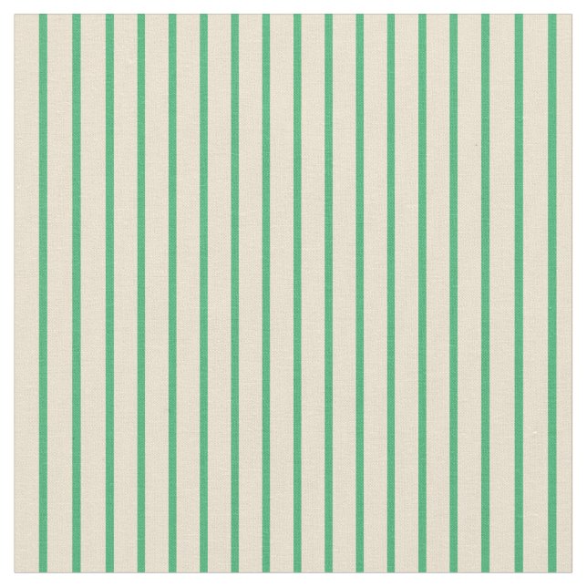 Beige and Sea Green Stripes Pattern Fabric (Close Up)