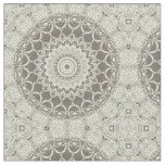 Beige and Taupe Mandala Pattern Design Fabric