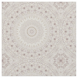 Beige and Taupe Mandala Pattern Design Fabric
