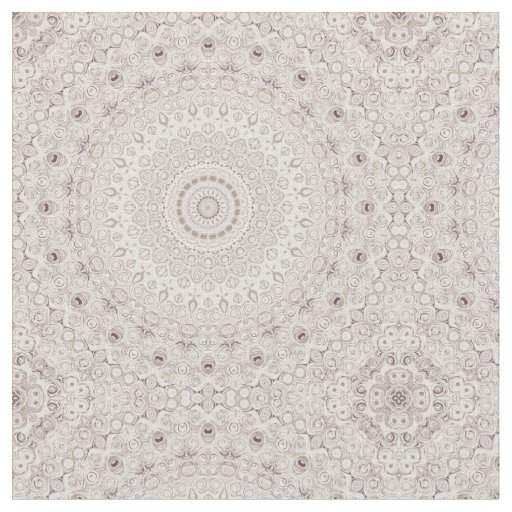 Beige and Taupe Mandala Pattern Design Fabric