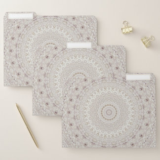Beige and Taupe Mandala Pattern Design File Folder
