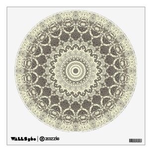 Beige and Taupe Mandala Pattern Design Wall Decal