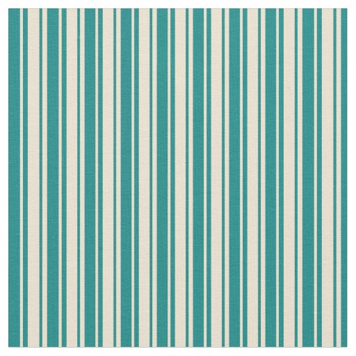 Beige and Teal Stripes Fabric