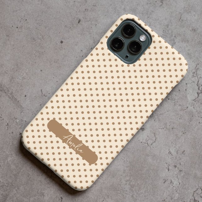 Beige and Tortilla Brown polka dots Case-Mate iPhone Case (Creator Uploaded)