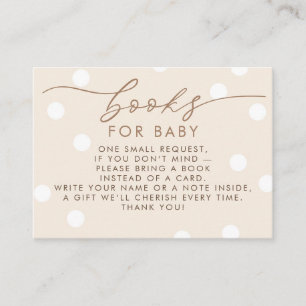 Beige and White Books For Baby Request Enclosure Card