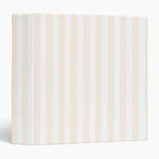 Beige and white candy stripes 3 ring binder