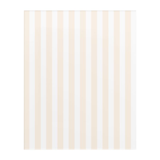 Beige and white candy stripes acrylic print (Front)