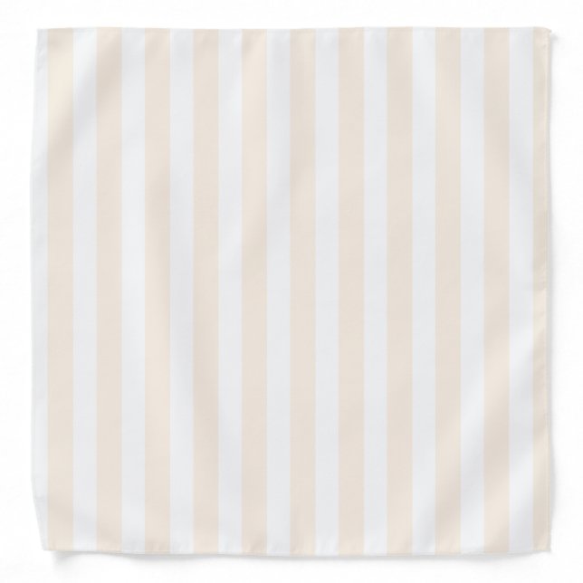 Beige and white candy stripes bandana (Front)