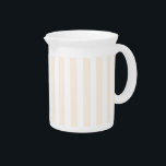 Beige and white candy stripes beverage pitcher<br><div class="desc">Beige and white candy stripes</div>