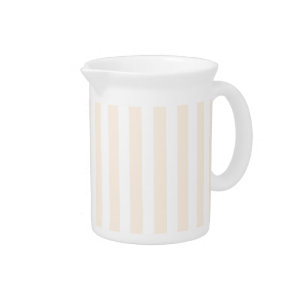 Beige and white candy stripes beverage pitcher