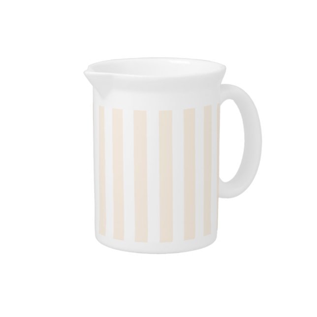 Beige and white candy stripes beverage pitcher (Right)