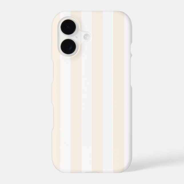 Beige and white candy stripes Case-Mate iPhone case (Back)