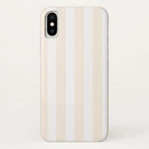 Beige and white candy stripes iPhone x case