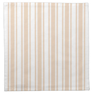 Beige and white candy stripes cloth napkin