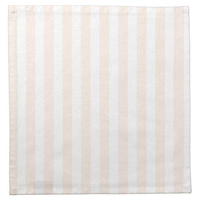 Beige and white candy stripes cloth napkin (Front)