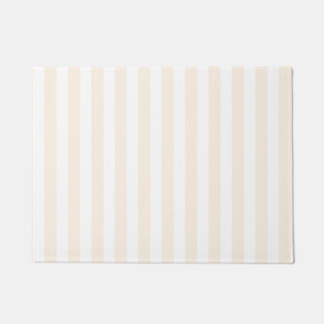 Beige and white candy stripes doormat (Front)