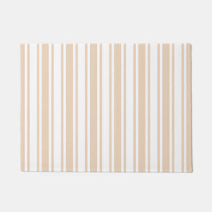 Beige and white candy stripes doormat
