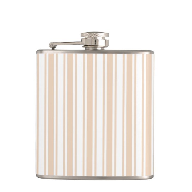 Beige and white candy stripes flask (Front)