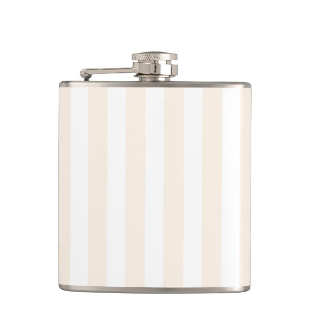 Beige and white candy stripes flask (Front)