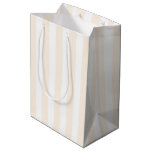 Beige and white candy stripes medium gift bag