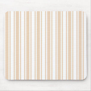 Beige and white candy stripes mouse pad