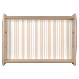 Beige and white candy stripes serving tray