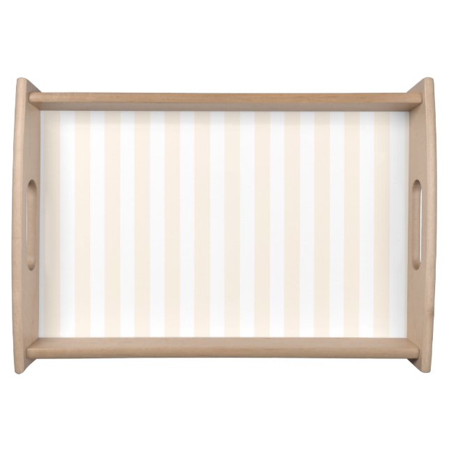 Beige and white candy stripes serving tray (Front)