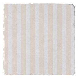 Beige and white candy stripes trivet