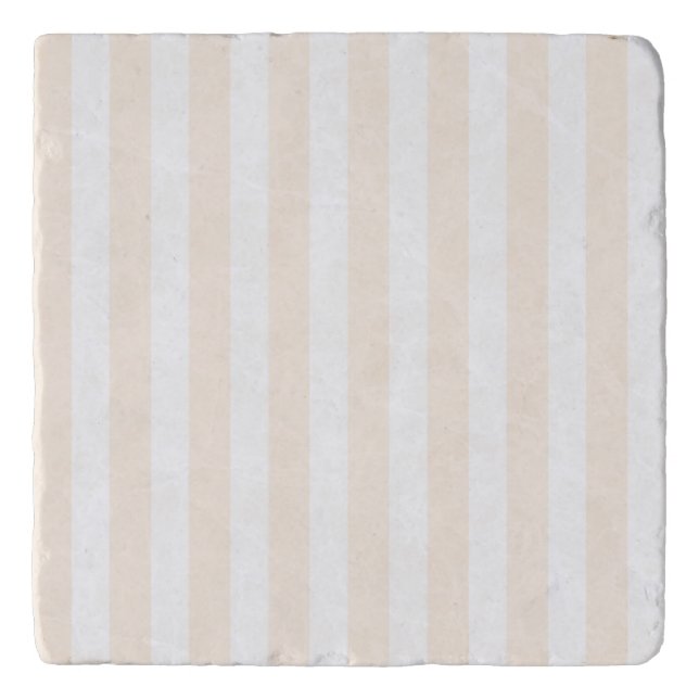 Beige and white candy stripes trivet (Front)