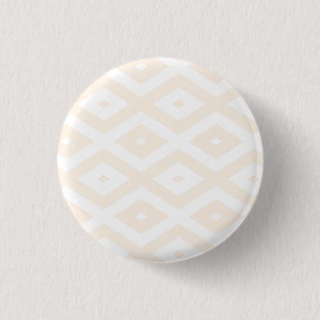 Beige and white diamond pattern button (Front)