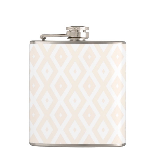 Beige and white diamond pattern flask (Front)