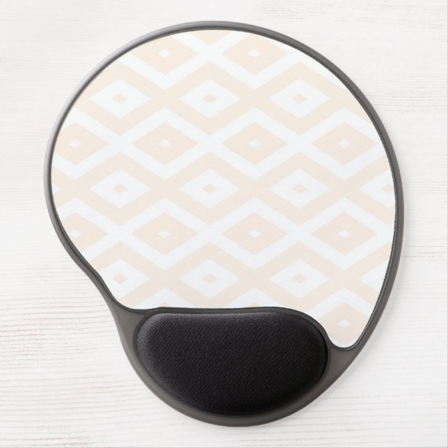 Beige and white diamond pattern gel mouse pad (Front)