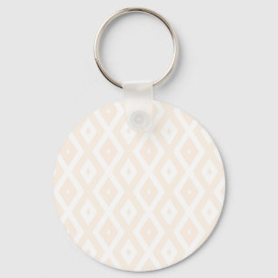 Beige and white diamond pattern keychain