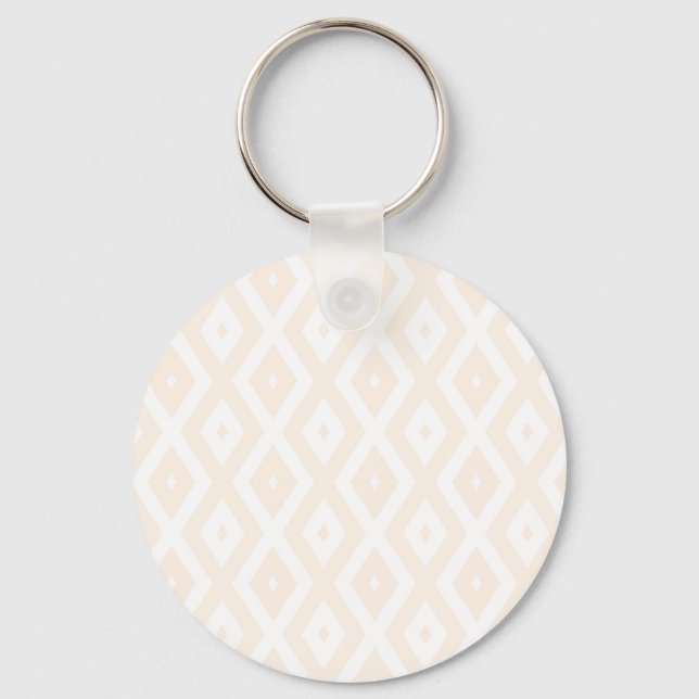 Beige and white diamond pattern keychain (Front)