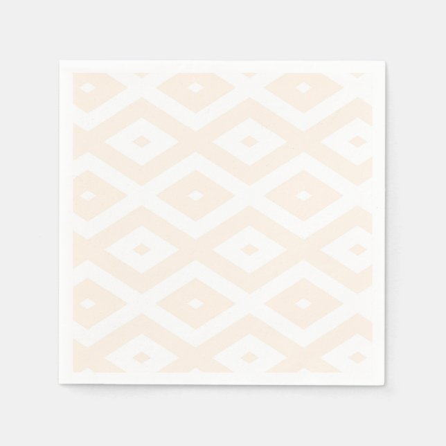 Beige and white diamond pattern napkins (Front)
