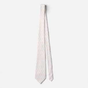 Beige and white diamond pattern neck tie