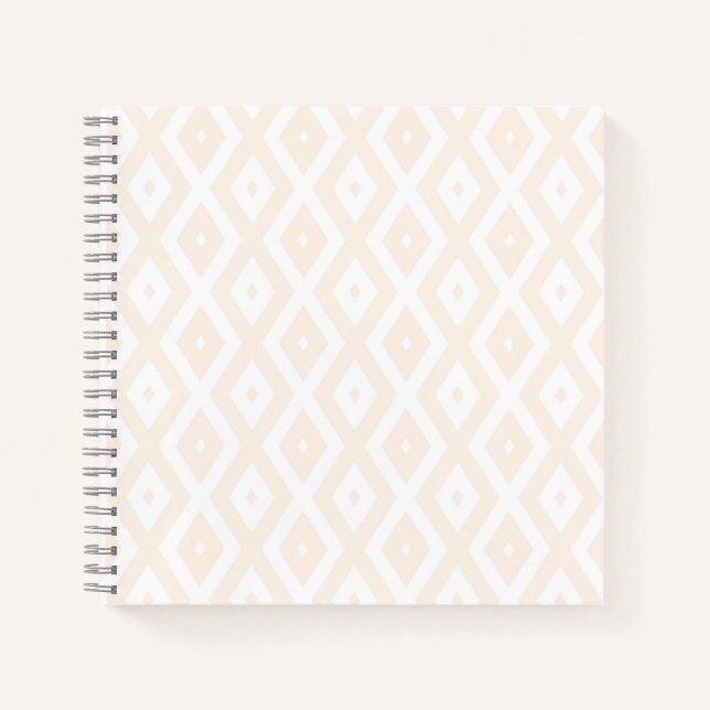 Beige and white diamond pattern notebook (Front)