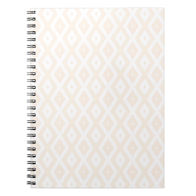 Beige and white diamond pattern notebook (Front)