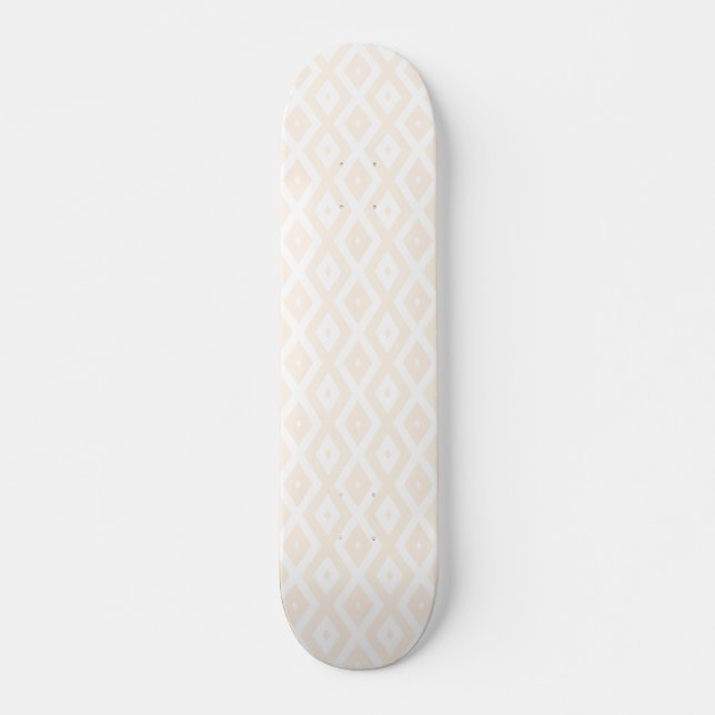 Beige and white diamond pattern skateboard (Front)