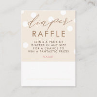 Beige and White Diaper Raffle Baby Shower Tickets