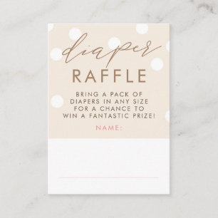Beige and White Diaper Raffle Baby Shower Tickets Enclosure Card