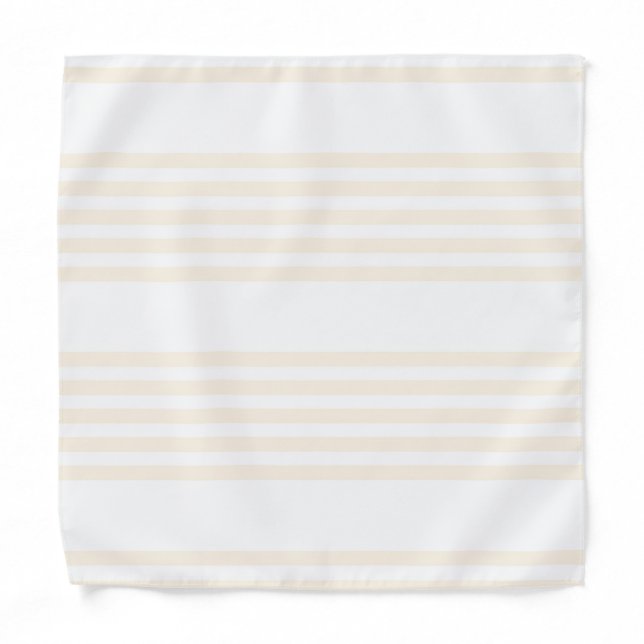 Beige and white five stripe pattern bandana (Front)