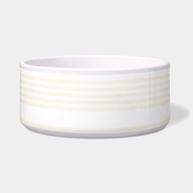 Beige and white five stripe pattern bowl (Front)