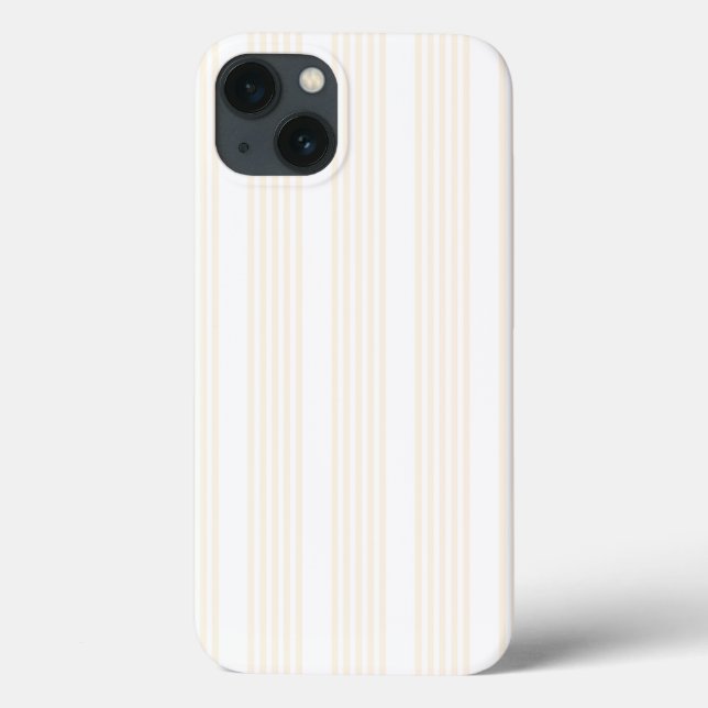 Beige and white five stripe pattern Case-Mate iPhone case (Back)