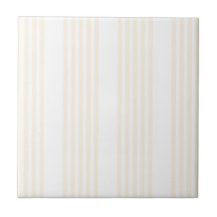 Beige and white five stripe pattern ceramic tile