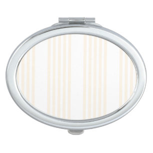 Beige and white five stripe pattern compact mirror